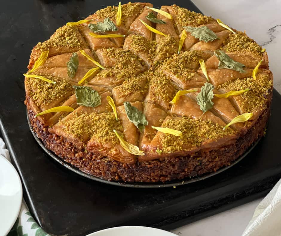 Freshly baked baklava.