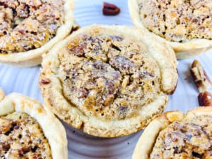 Mini Pecan Pies made without corn syrup.