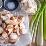 Ingredients for leftover turkey salad.
