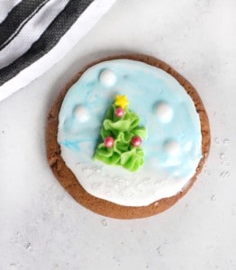 Christmas themed air fryer gingerbread cookie.