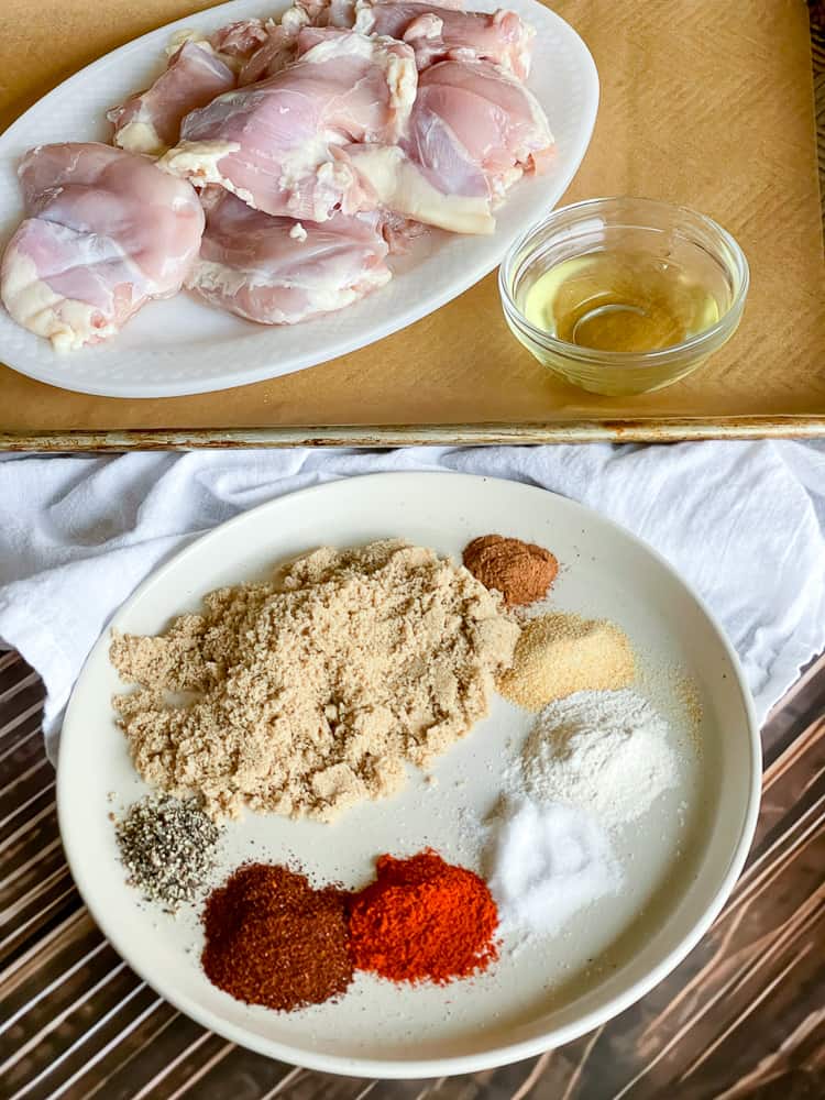 Ingredients for oven bake barbecued chicken. 
