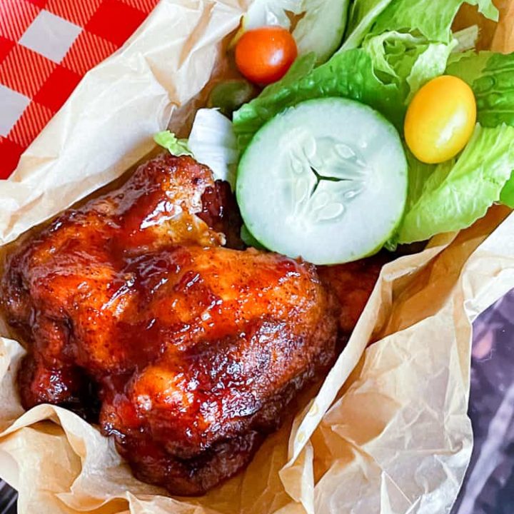 Oven Barbecue Chicken with a salad on the side.