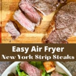 Pin Graphic for Air Fryer Steak.