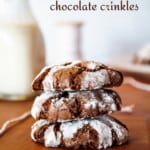 Pin for old-fashioned chocolate crinkles.