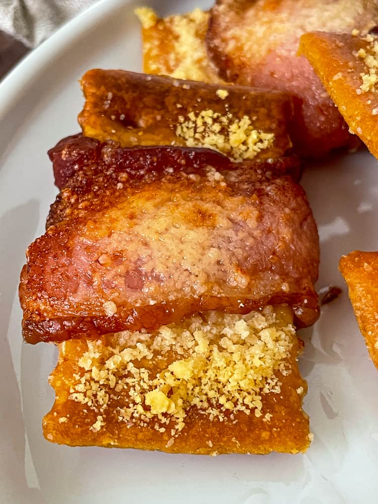 one perfect bacon wrapped cracker from the air fryer.