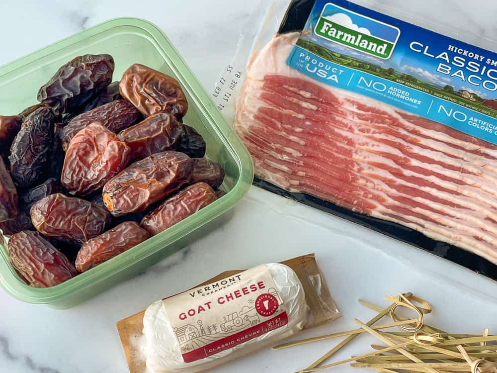 Everything you need for air fryer bacon wrapped dates.