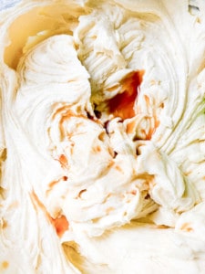 Stir in the vanilla to the cake batter.