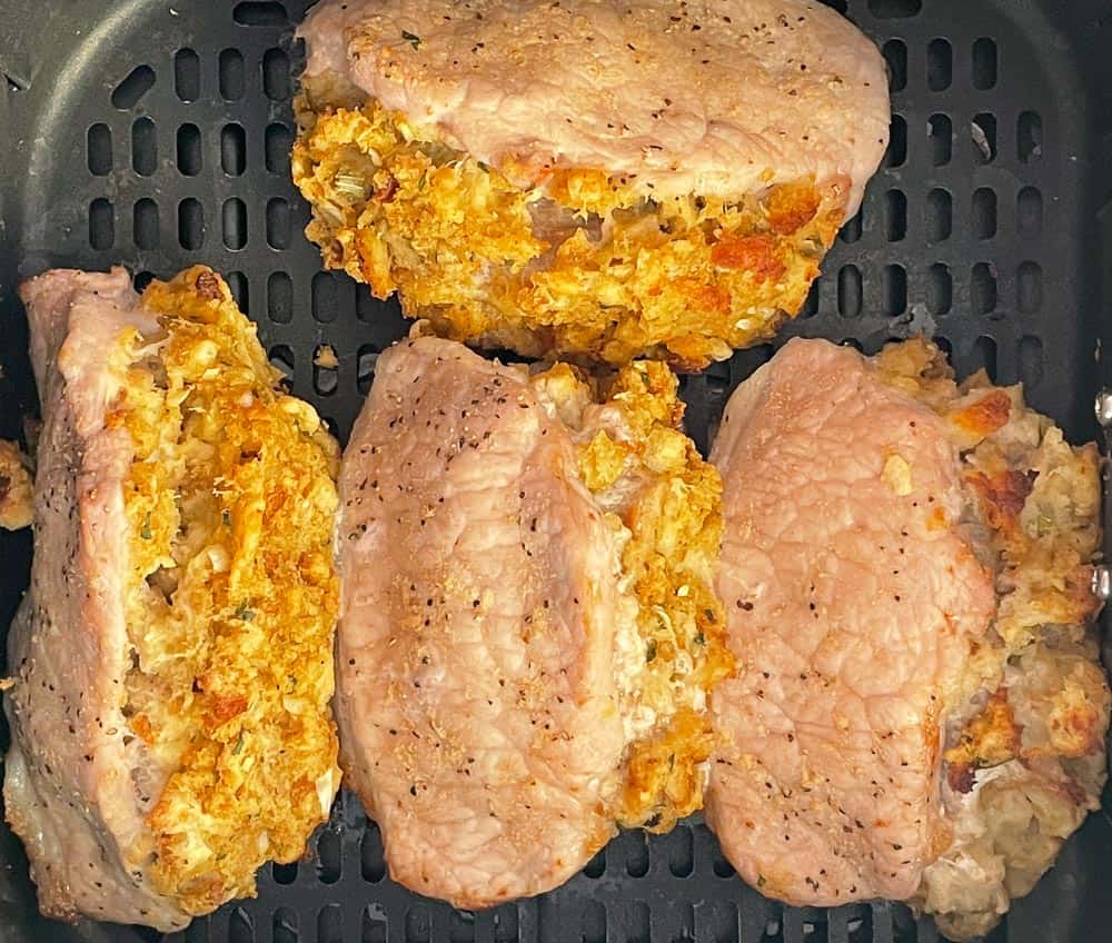 Stuffed pork chops in the air fryer.