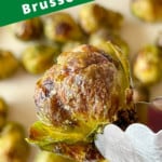 Pin graphic for air fryer brussel sprouts.