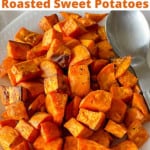 Pin for air fryer roasted sweet potatoes.