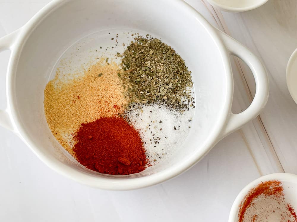 Spice mix for un-breaded air fryer chicken tenders.