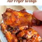 Pin Image for Honey BBQ Air Fryer Wings.