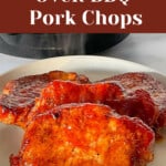 Pin Graphic for Oven BBQ Pork Chops.