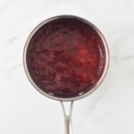 Cooked strawberry puree.