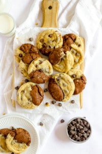 Top down shot of a board full of brookies.