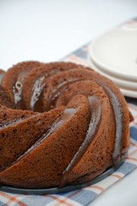 Nutella Chocolate Bundt Cake with Nutella Chocolate ganache.
