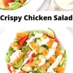Pin Graphic for Crispy Chicken Salad.