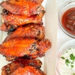 Spicy BBQ Wings and dips.