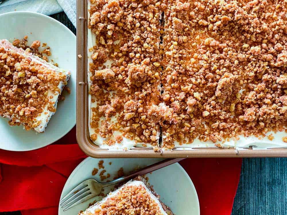 Strawberry crunch cake.