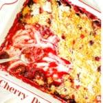 Pin graphic for cherry cake.