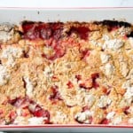 Finished strawberry dump cake.