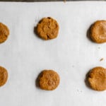 Iced molasses cookie ball flattened.