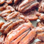 Up close and personal with candied pecans.