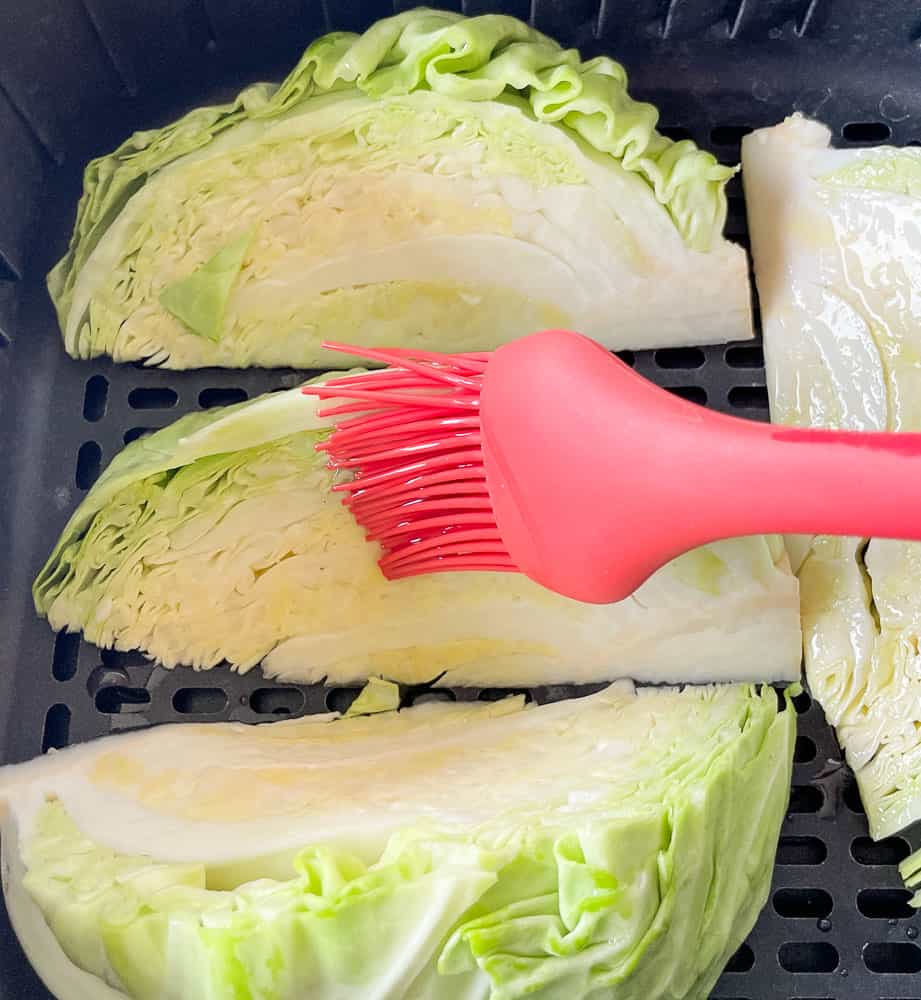 Brush cabbage with oil for better coverage.