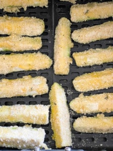 Ready to fry zucchini fries.