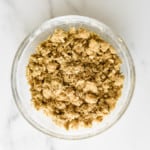 Crisp topping ready to go on top of fruit.
