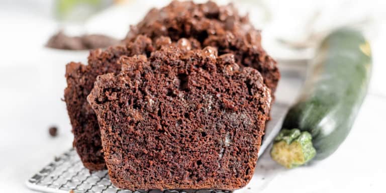 Facebook image for chocolate zucchini bread.