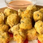 Crispy Okra with sriracha dipping sauce.