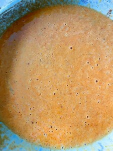 Pumpkin mixture in a bowl.