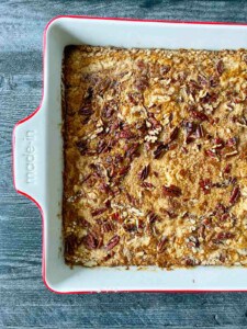 Baked Pumpkin crunch cake before cutting it.
