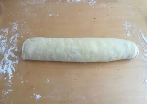 Roll of laminated dough.