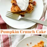 Pinterest Graphic for Pumpkin Crunch Cake.