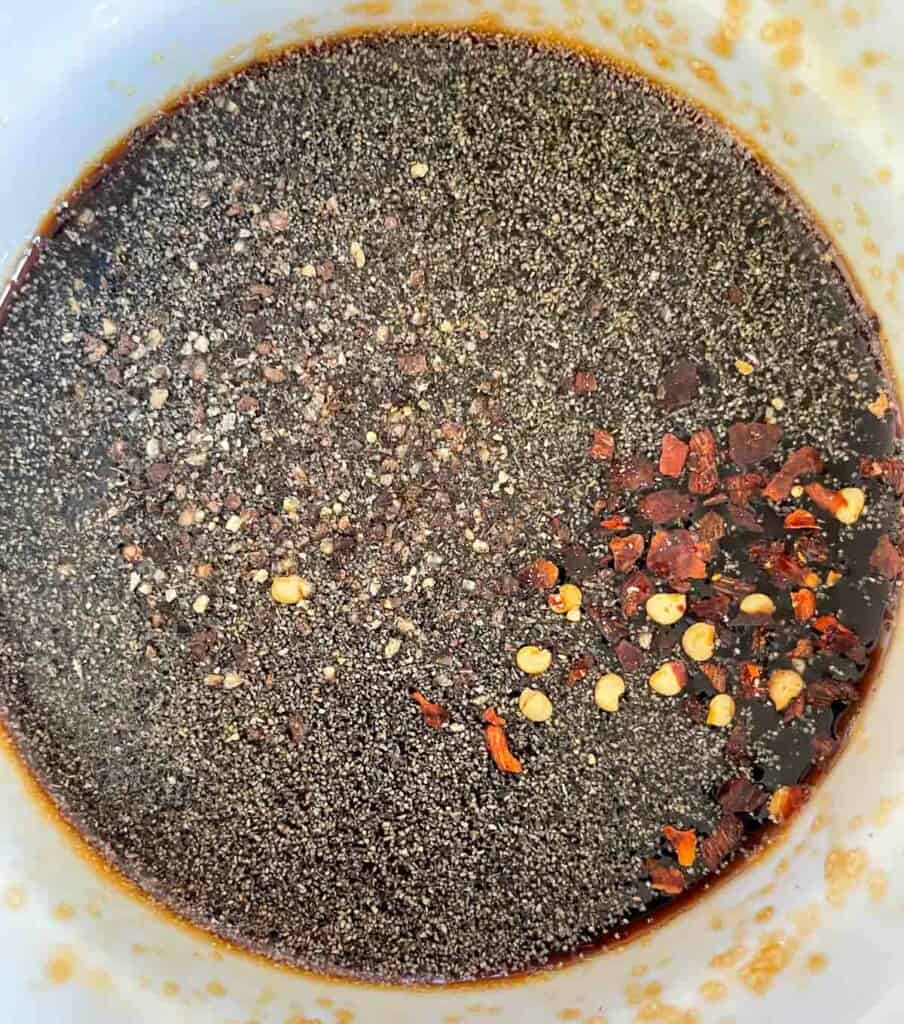 Sweet and salty sauce for air fryer shrimp and bacon.