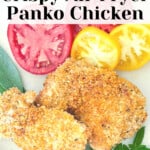 Pin graphic for for panko fried chicken.
