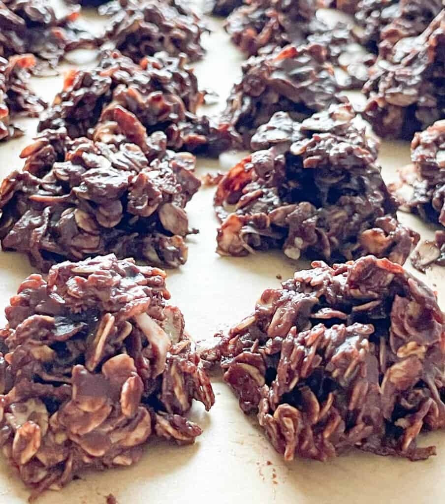Fresh made No-Bake Chocolate cookies.