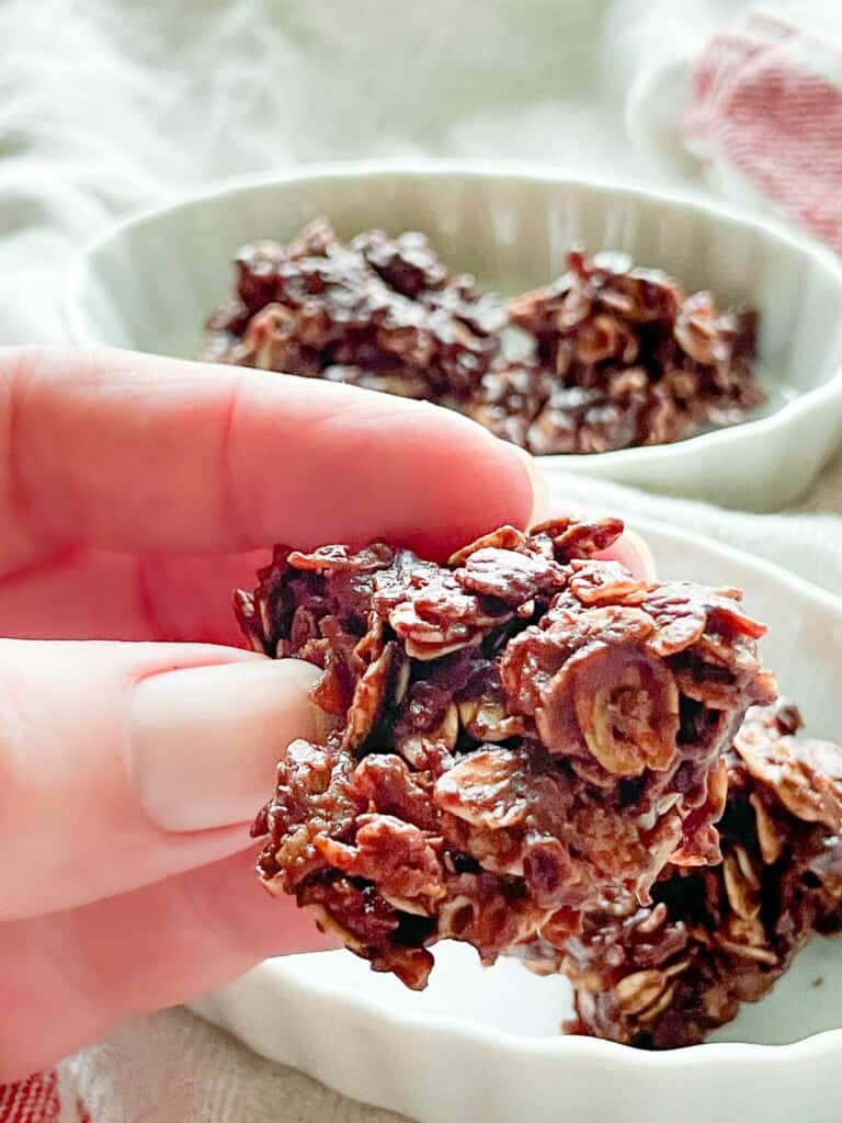 One single perfect no bake cookie.