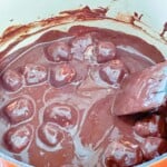 Melt the butter, chocolate chips, and marshmallows.