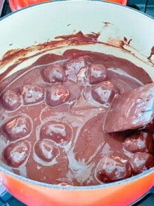 Melt the butter, chocolate chips, and marshmallows.