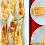Pin graphic for stuffed banana peppers.