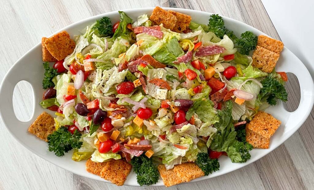 A HUGE platter of Antipasto Salad.
