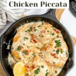 Pin Graphic for Easy Chicken Piccata.