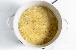 Stir in the chicken broth.