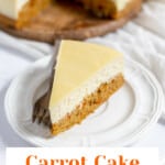 Pin graphic for Carrot cake cheesecake.