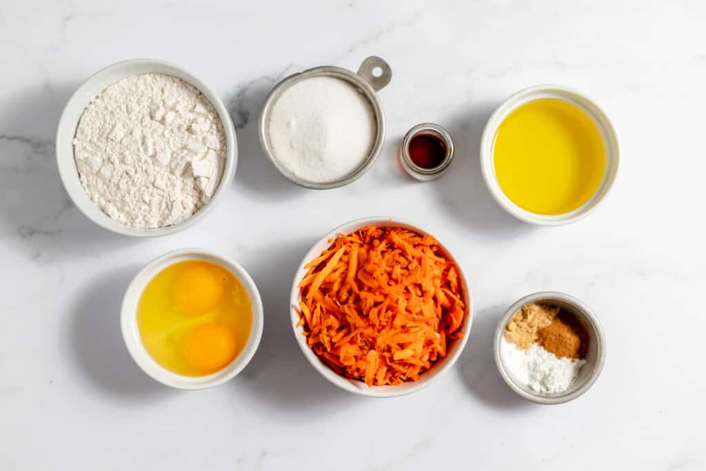 Ingredients for the carrot cake portion of the cheesecake.