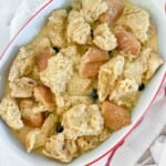 French toast baked without the blueberries added yet.