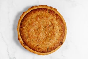 Finished chocolate chip pie.